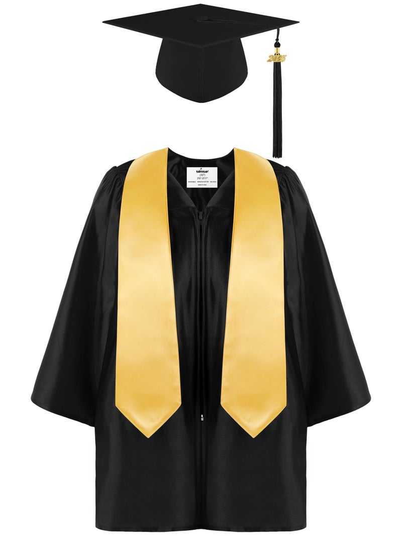 SOMSOC 4 Pieces Kindergarten Graduation Gown Grad Cap Set for Kids Preschool Nursery Graduation Stole Gown with 2025 Tassel - Image 1